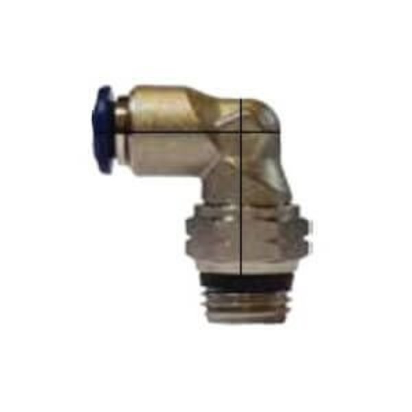 Midland Metal Tube to Pipe Elbow, Swivel, Elbow FittingConnector, 532 x 14 Nominal, PushIn x MNPT End Style 20848N